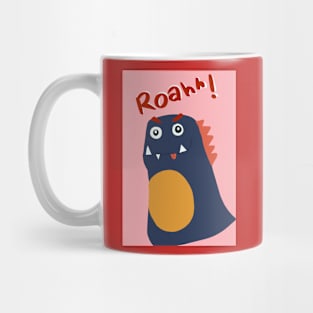 Little Cutie grey dinosaur in multicolor Mug